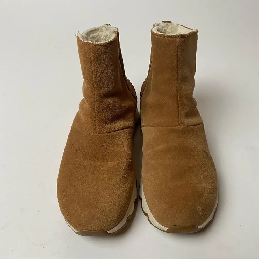 Sorel Kinetic Sport Short Boots Camel Brown Suede 8 Elk